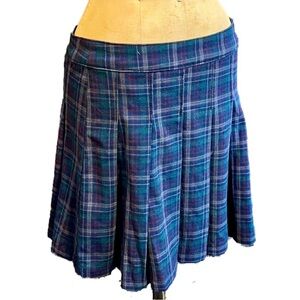 American Eagle tartan plaid pleated school girl moody academia mini‎ skirt Y2K